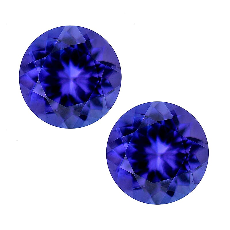 AAAA Tanzanite Set of 2 (Rnd 5.5 mm) 1.50 ctw