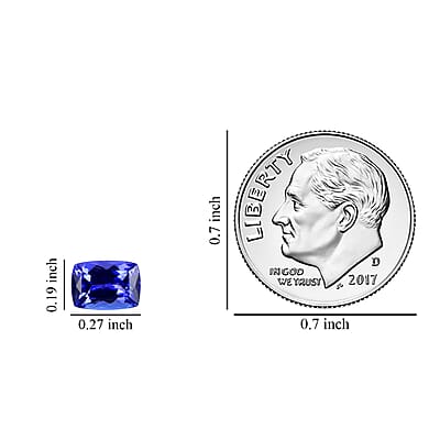 Last Chance AAAA Tanzanite (Cush 7x5 mm) 1.00 ctw