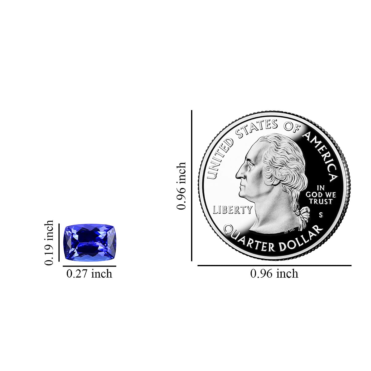 Last Chance AAAA Tanzanite (Cush 7x5 mm) 1.00 ctw image number 4