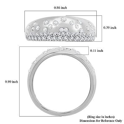 Clarte Sul Mare Collection Moissanite Ring in Platinum Over Sterling Silver (Size 10.0) 0.60 ctw