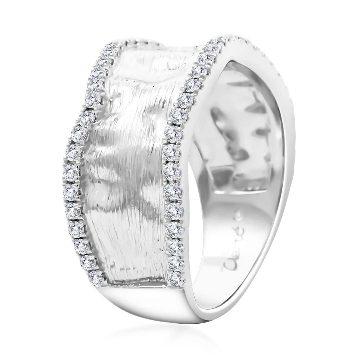 Clarte Sable Collection Moissanite Ring in Platinum Over Sterling Silver (Size 10.0) 0.50 ctw image number 3