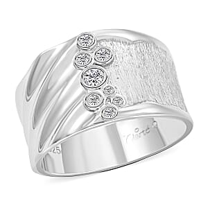 Clarte Kaleidoscope Collection Moissanite Ring in Platinum Over Sterling Silver (Size 8.0) 0.25 ctw