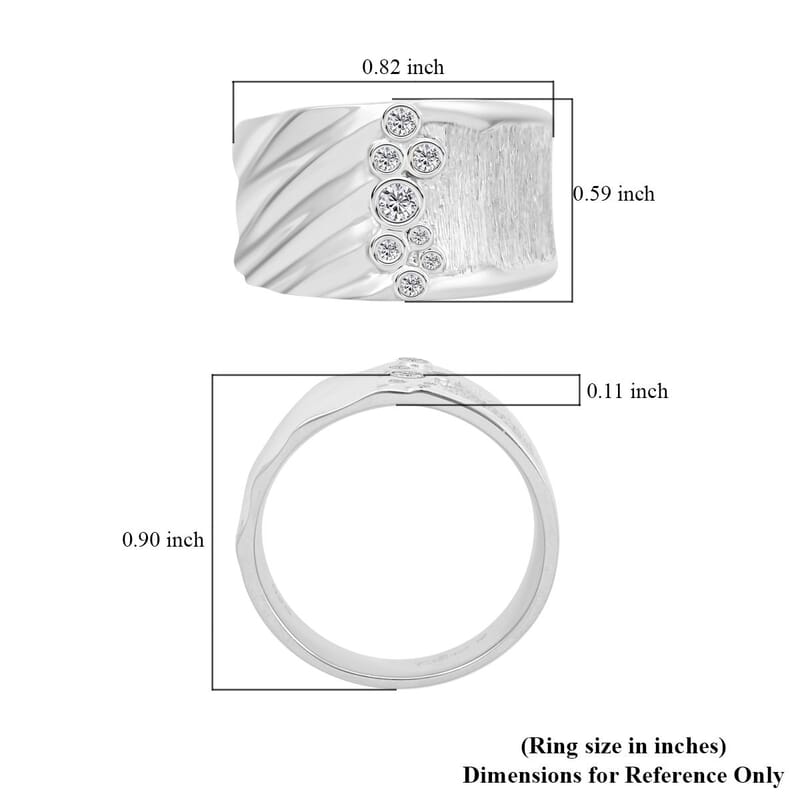 Clarte Kaleidoscope Collection Moissanite Ring in Platinum Over Sterling Silver (Size 9.0) 0.25 ctw