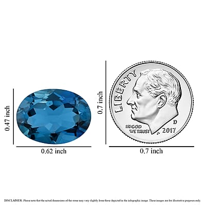 AAAA London Blue Topaz (Ovl 16x12 mm) 11.50 ctw