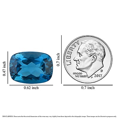 AAAA London Blue Topaz (Cush 16x12 mm) 11.50 ctw