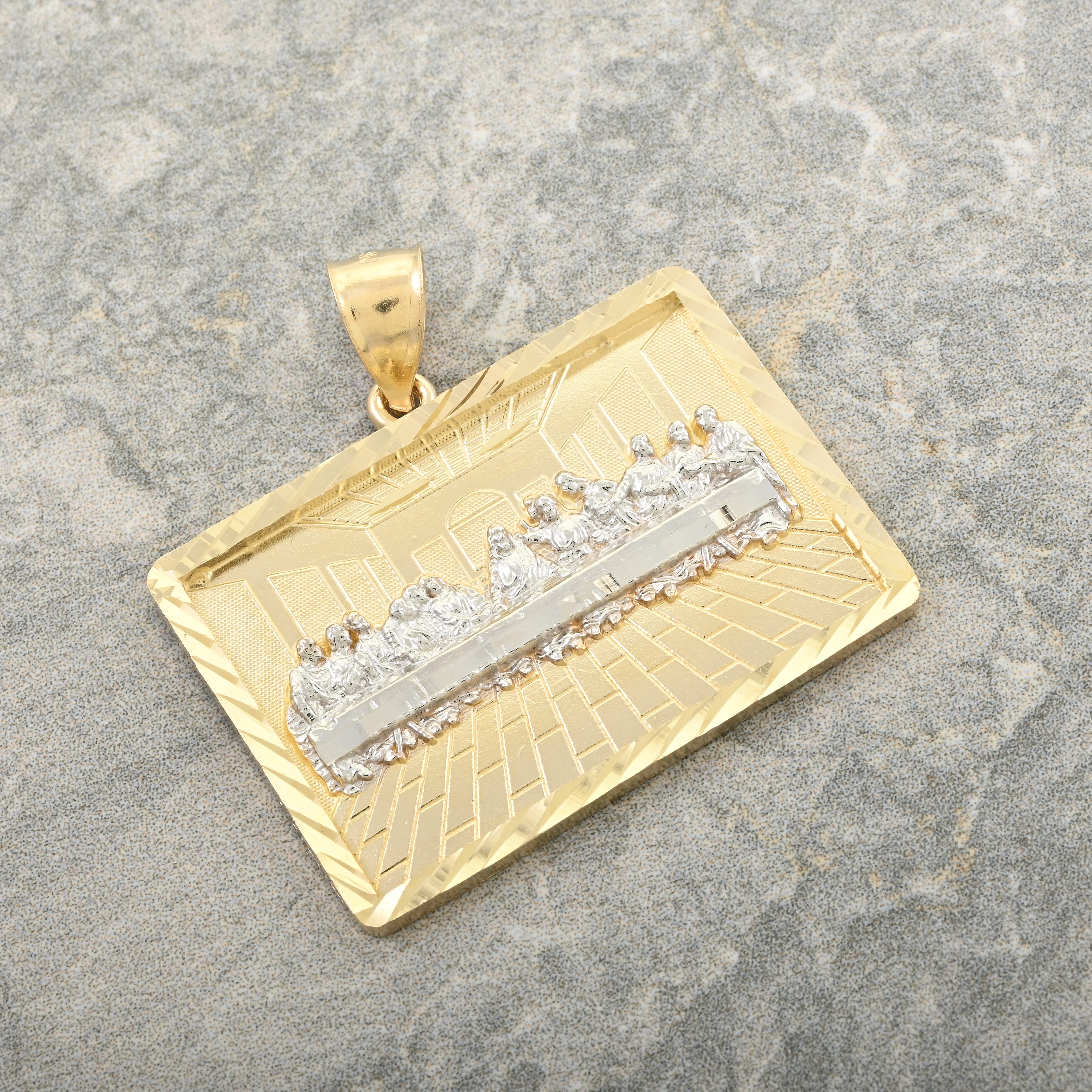 10K Yellow and White Gold Last Supper Pendant 5.50 Grams