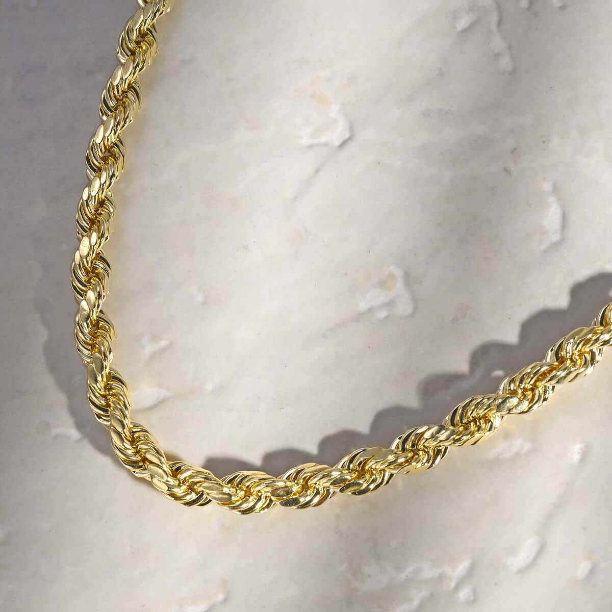 10K Yellow Gold 7mm Rope Chain Necklace 20 Inches 16 Grams image number 1