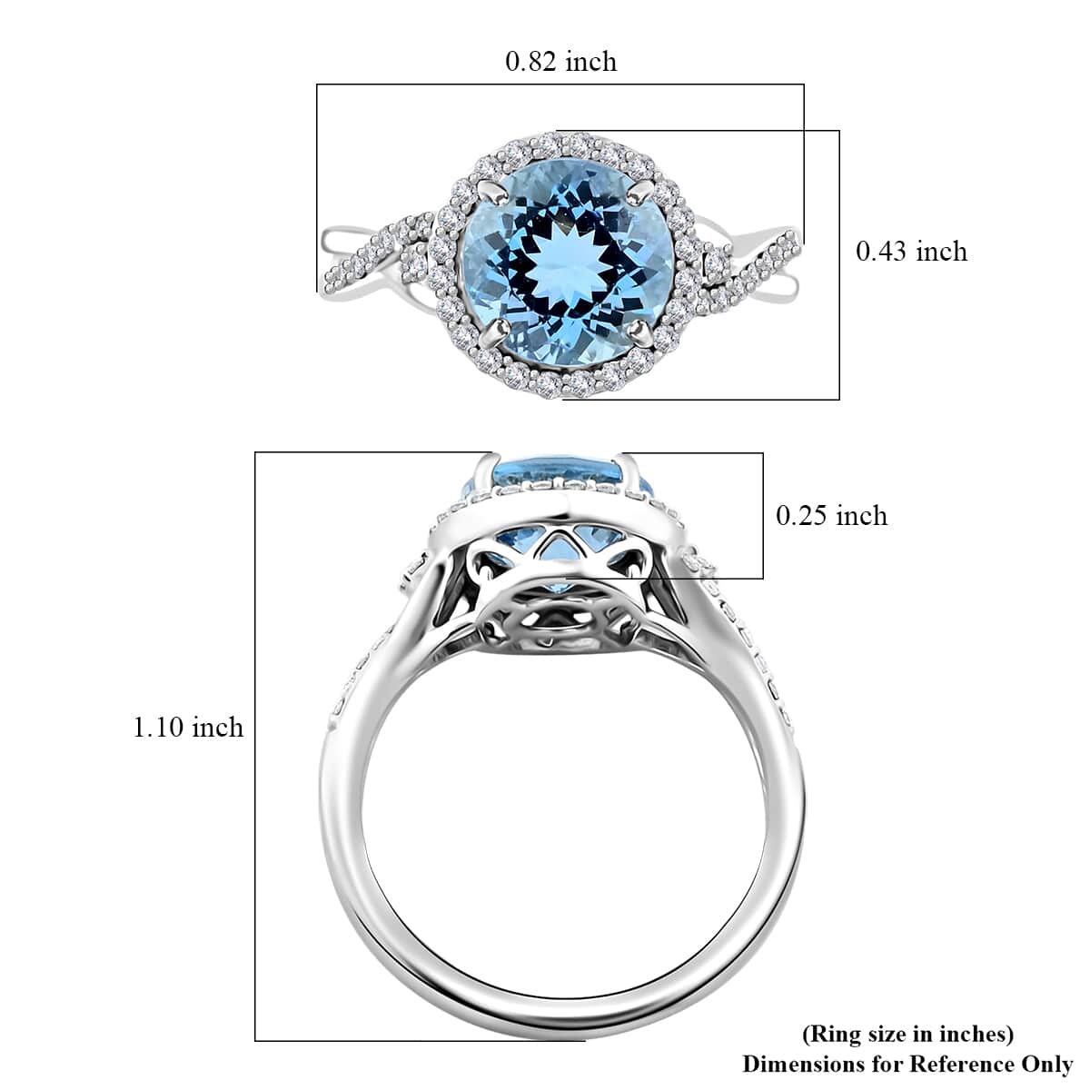 Certified & Appraised Luxoro 14K White Gold AAA Santa Maria Aquamarine and G-H I2 Diamond Ring (Size 6.0) 4 Grams 2.05 ctw (Del. in 10-12 Days) image number 5