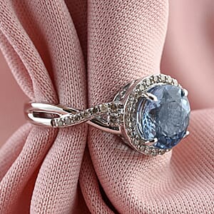 Certified & Appraised Luxoro AAA Santa Maria Aquamarine and G-H I2 Diamond 2.05 ctw Ring in 14K White Gold (Size 7.0) 4 Grams