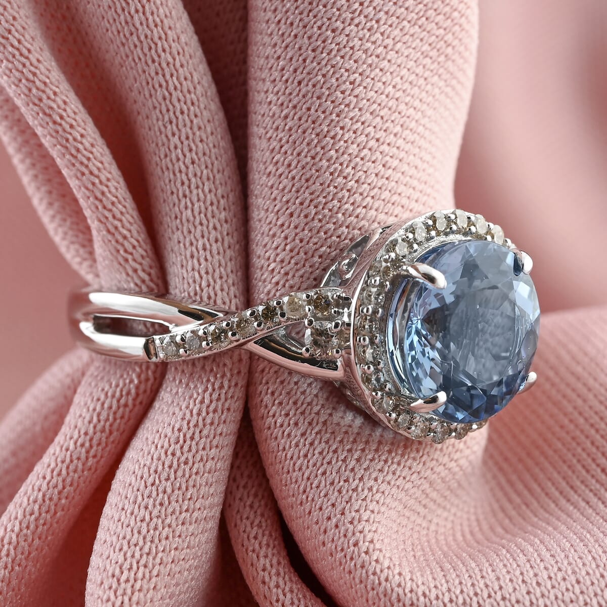 Certified & Appraised Luxoro AAA Santa Maria Aquamarine and G-H I2 Diamond 2.05 ctw Ring in 14K White Gold (Size 9.0) 4 Grams image number 1