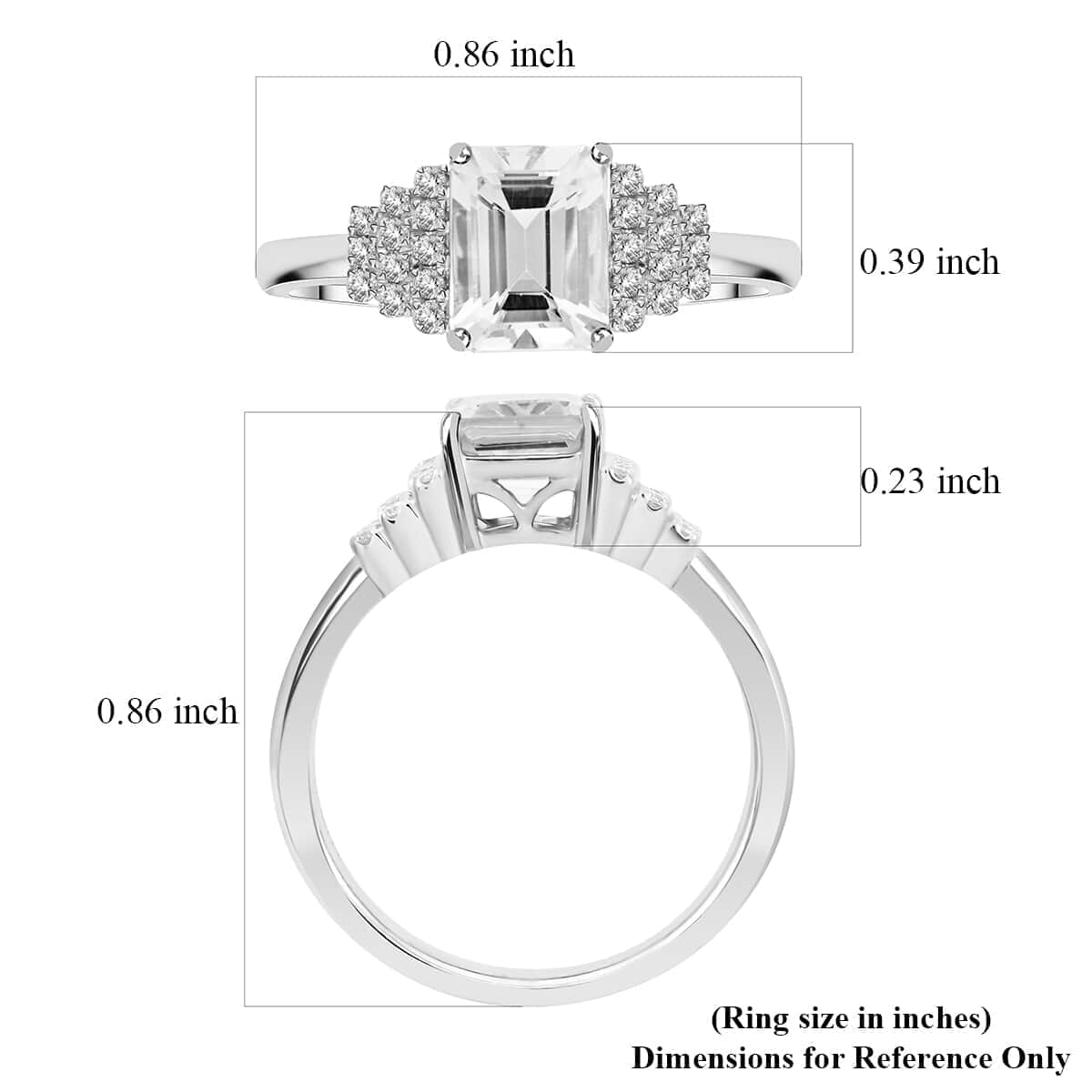 Certified & Appraised Luxoro AAA Santa Maria Aquamarine and G-H I2 Diamond 1.85 ctw Ring in 14K White Gold (Size 5.5) image number 4