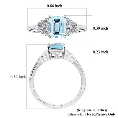 Certified & Appraised Luxoro AAA Santa Maria Aquamarine and G-H I2 Diamond 1.85 ctw Ring in 14K White Gold (Size 8.0)