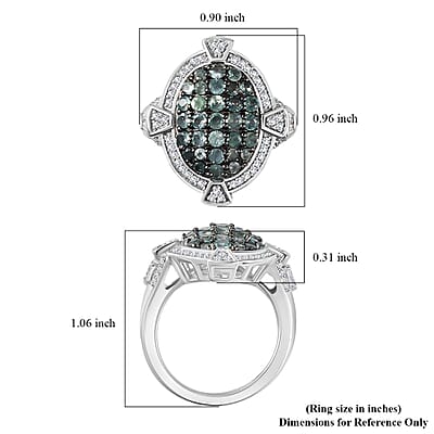 Narsipatnam Alexandrite and White Zircon Art and Deco Ring in Rhodium Over Sterling Silver (Size 10.0) 2.25 ctw (Del. in 5-7 Days)