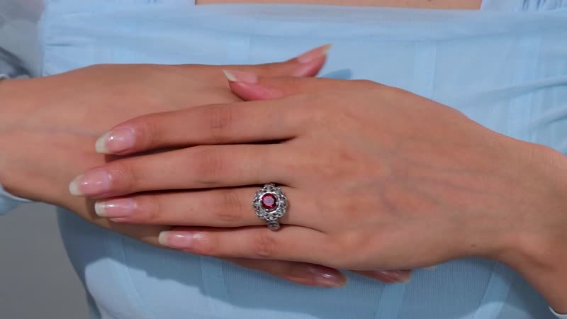 Karis Sky Blue Topaz, Mozambique Garnet, Thai Black Spinel Interchangable Solitaire Ring in Platinum Bond (Size 6.0) 4.50 ctw