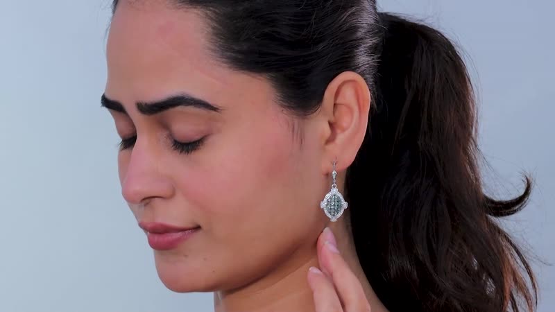 TLV Narsipatnam Alexandrite, White Zircon Lever Back Earrings in Rhodium Over Sterling Silver 2.30 ctw