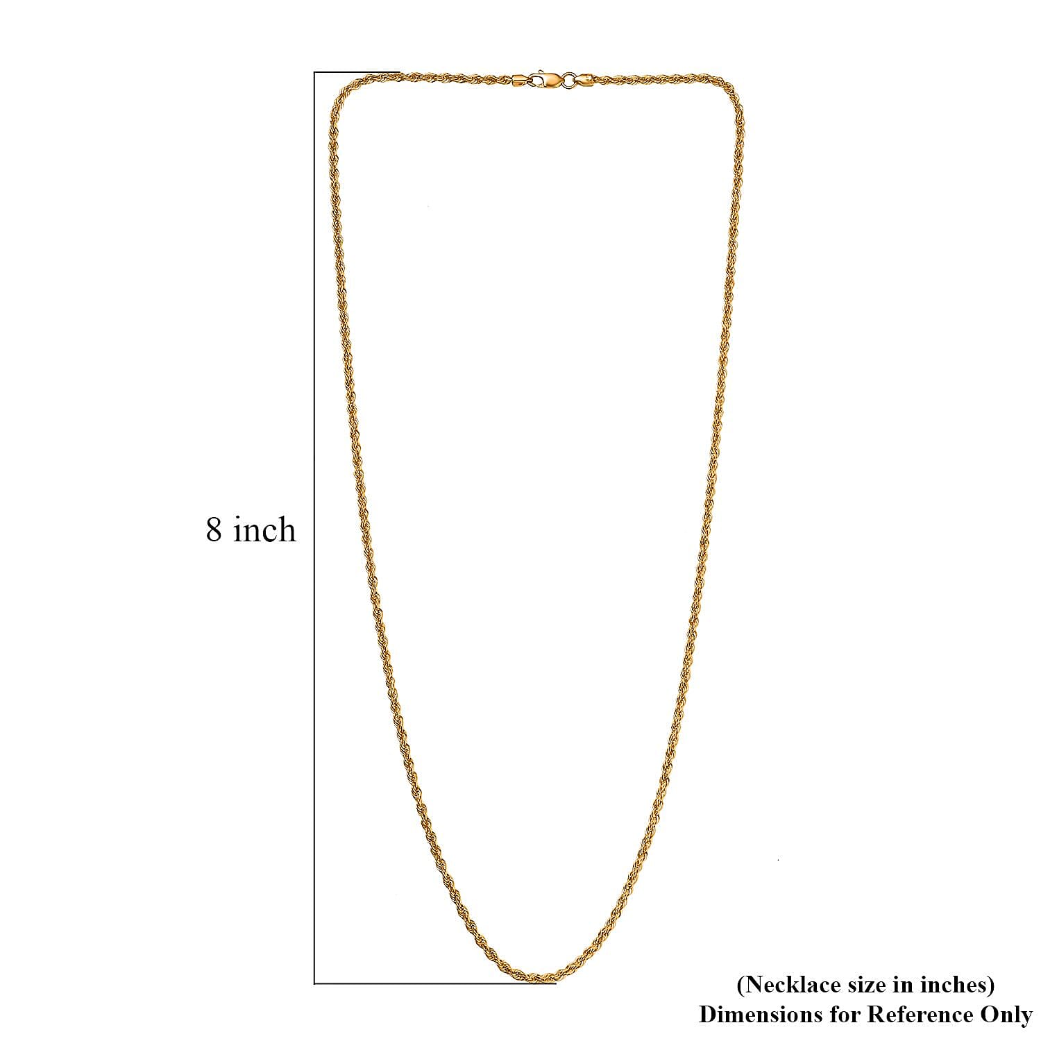 2.20mm Rope Chain Necklace in 22K Yellow Gold 4.45 Grams 20 Inches