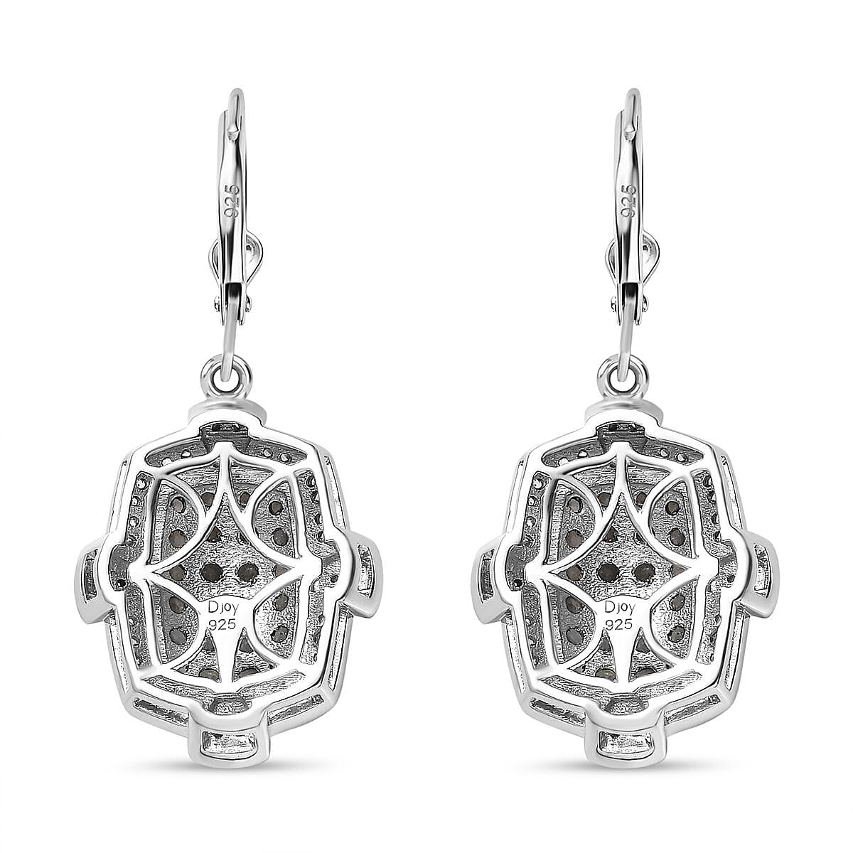 Narsipatnam Alexandrite and White Zircon Art and Deco Lever Back Earrings in Rhodium Over Sterling Silver 2.15 ctw image number 3