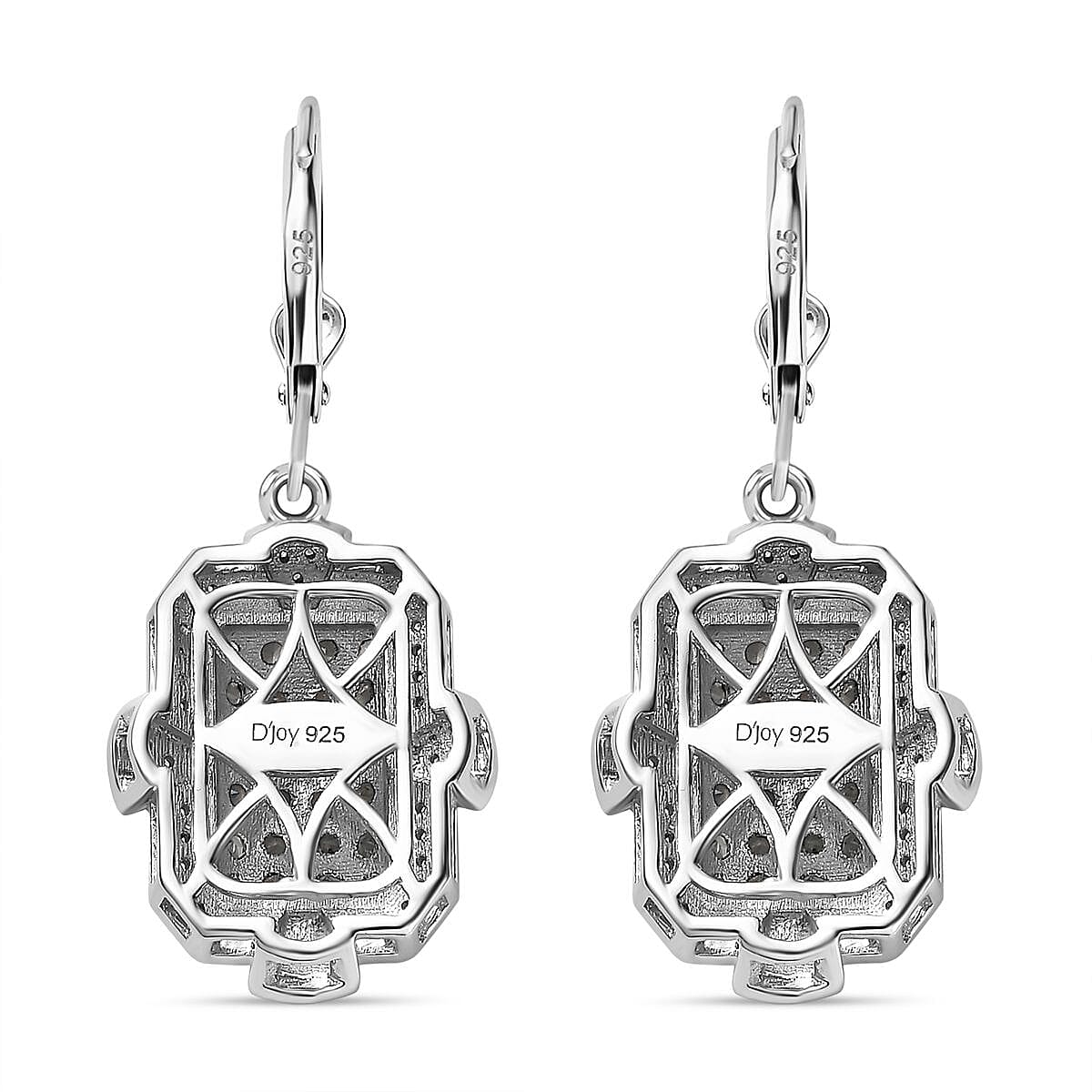 Narsipatnam Alexandrite and White Zircon Art and Deco Lever Back Earrings in Rhodium Over Sterling Silver 2.25 ctw image number 3
