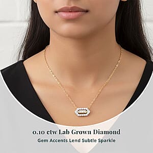 10K Yellow Gold Luxuriant Lab Grown Diamond SI Necklace 18 Inches 0.10 ctw