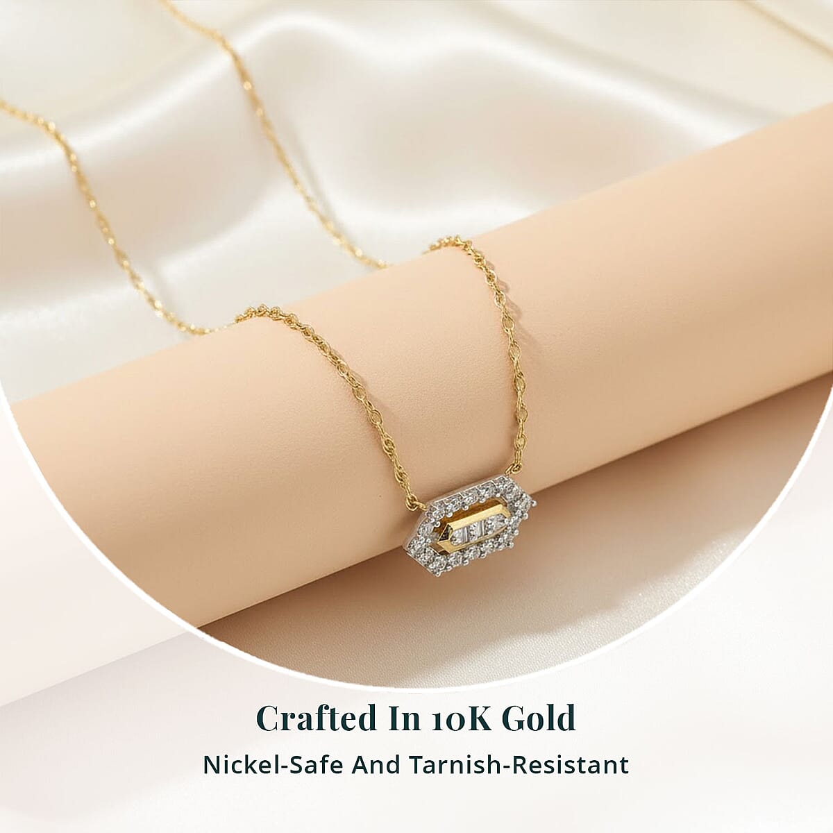 10K Yellow Gold Luxuriant Lab Grown Diamond SI Necklace 18 Inches 0.10 ctw image number 2