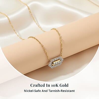 10K Yellow Gold Luxuriant Lab Grown Diamond SI Necklace 18 Inches 0.10 ctw