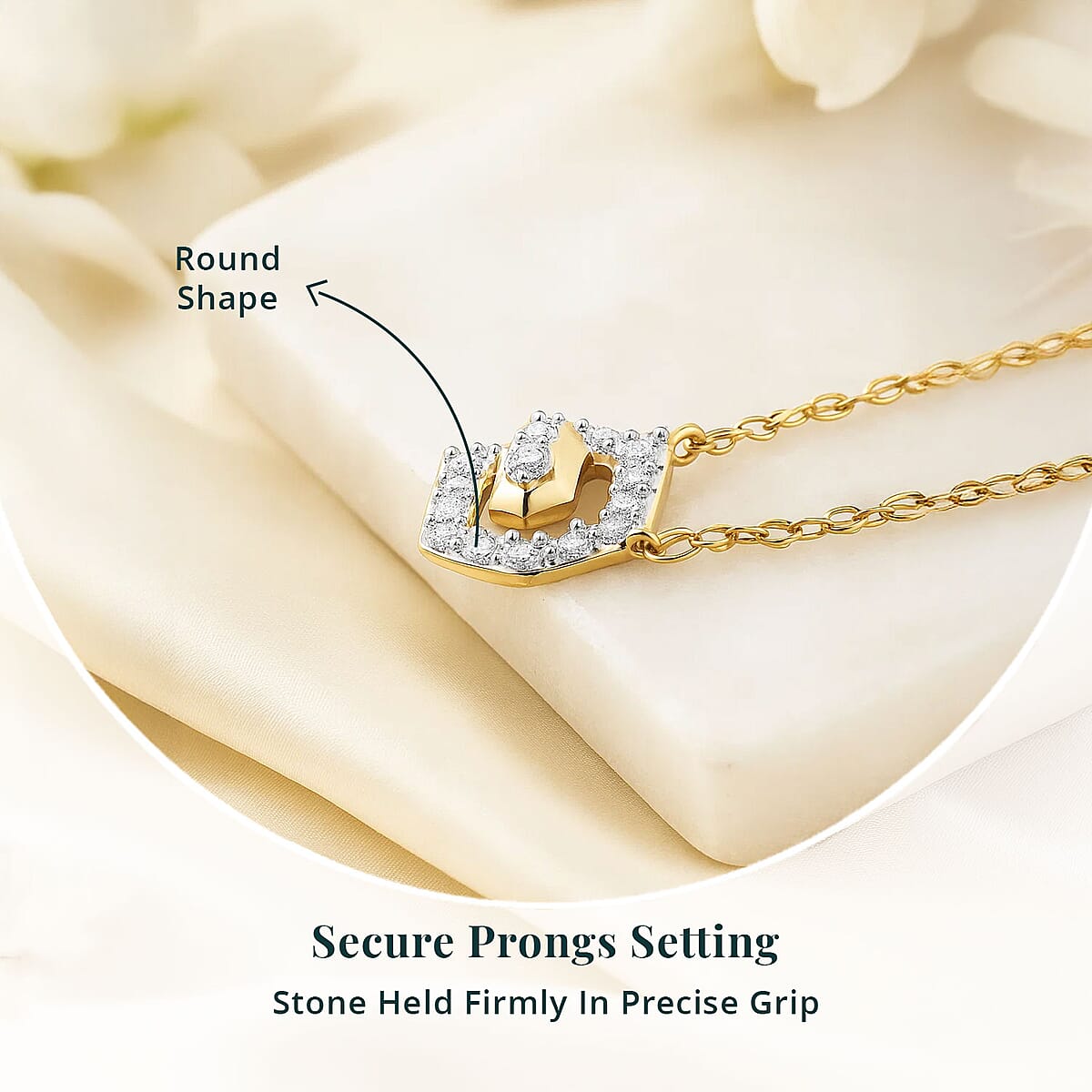 10K Yellow Gold Luxuriant Lab Grown Diamond SI Necklace 18 Inches 0.10 ctw image number 4