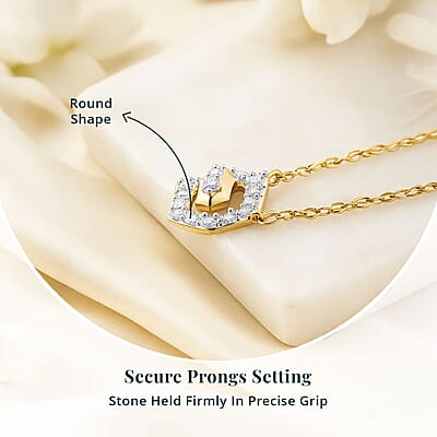 10K Yellow Gold Luxuriant Lab Grown Diamond SI Necklace 18 Inches 0.10 ctw