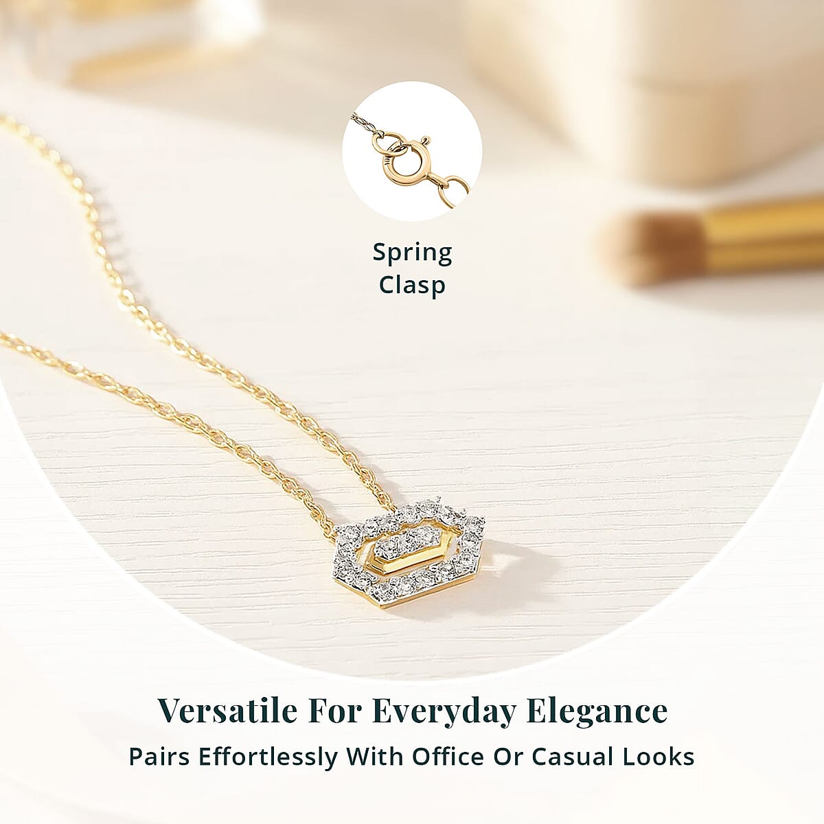 10K Yellow Gold Luxuriant Lab Grown Diamond SI Necklace 18 Inches 0.10 ctw image number 5