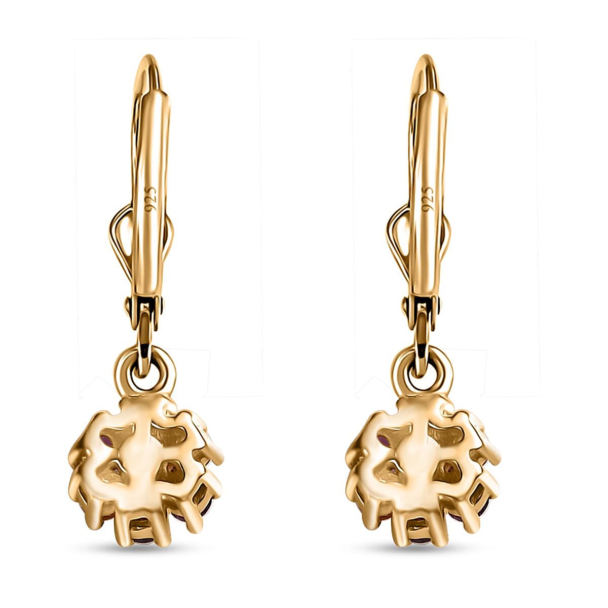 Multi Gemstone 0.50 ctw Floral Earrings in 18K Vermeil Yellow Gold Over Sterling Silver