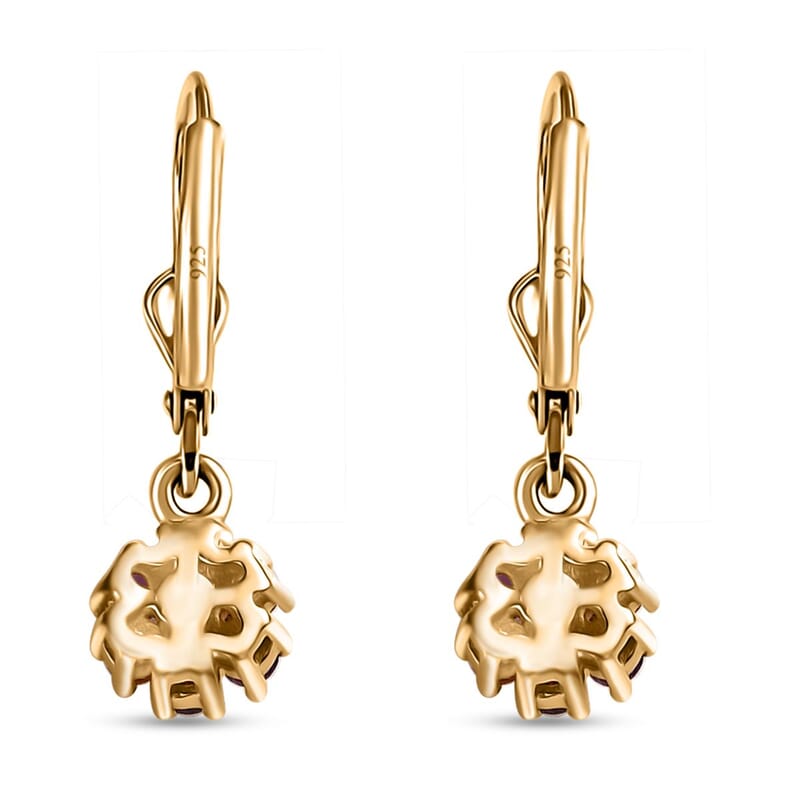Multi Gemstone 0.50 ctw Floral Earrings in 18K Vermeil Yellow Gold Over Sterling Silver