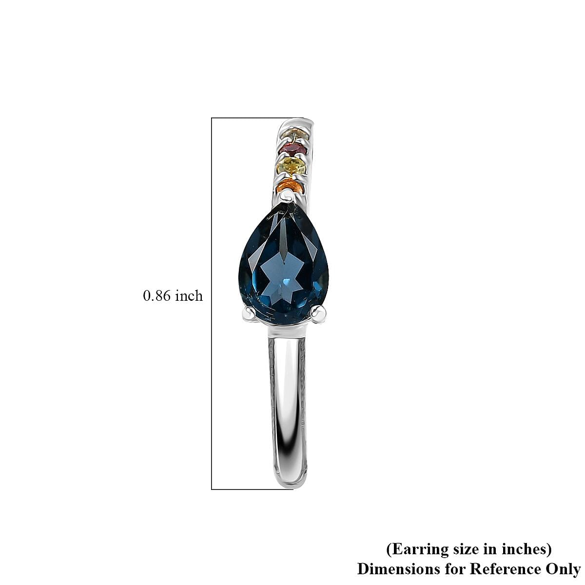 D'Joy London Blue Topaz and Multi Gemstones 1.75 ctw Earrings in Rhodium Over Sterling Silver