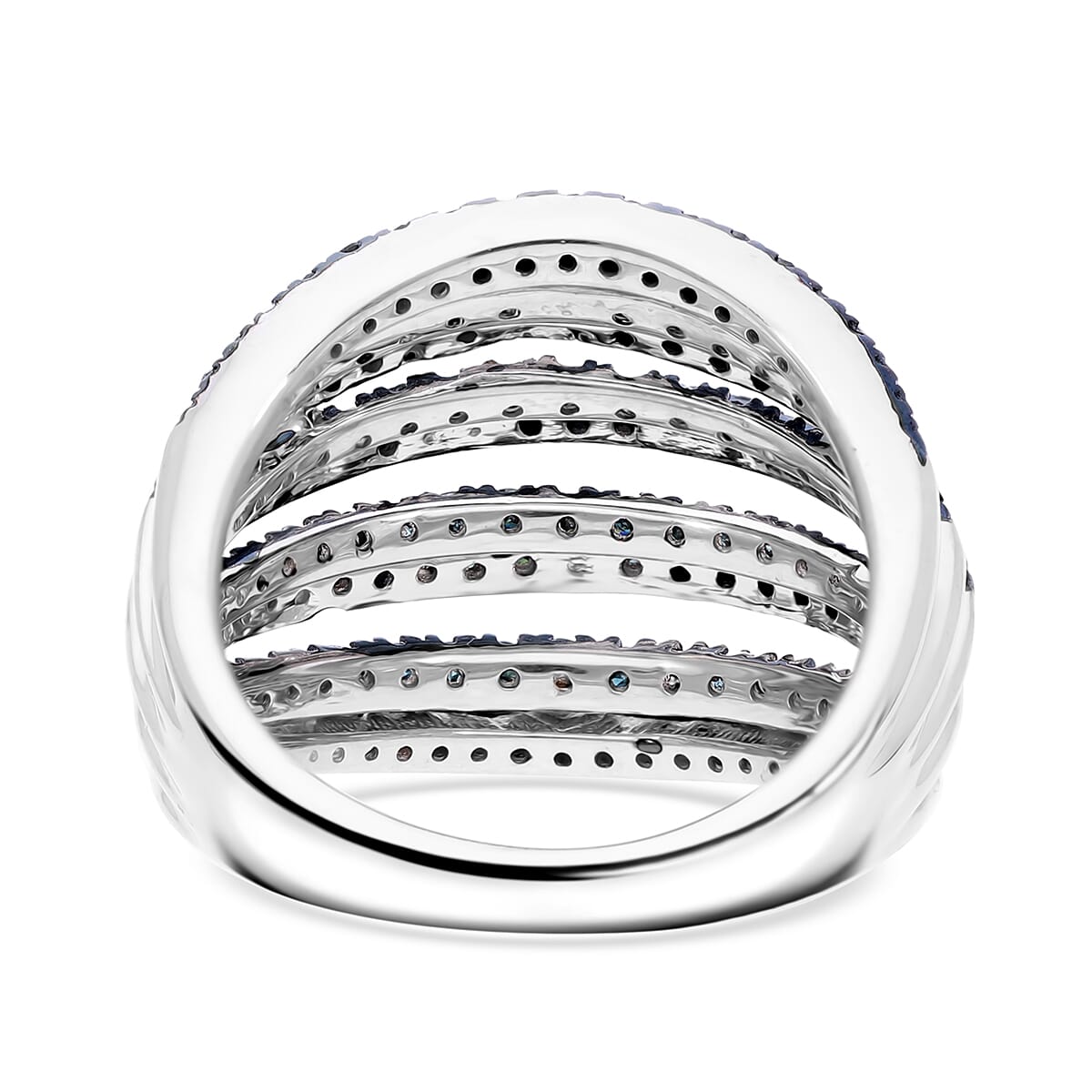 Blue Diamond 1.50 ctw Ring in Platinum Over Sterling Silver (Size 9.0)  image number 3