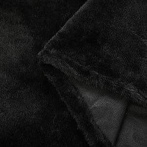 Tamsy Black Faux Fur Poncho