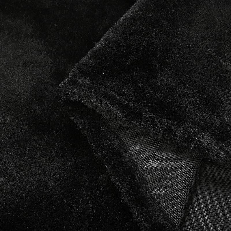Tamsy Black Faux Fur Poncho
