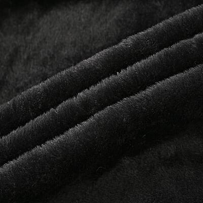 Tamsy Black Faux Fur Poncho