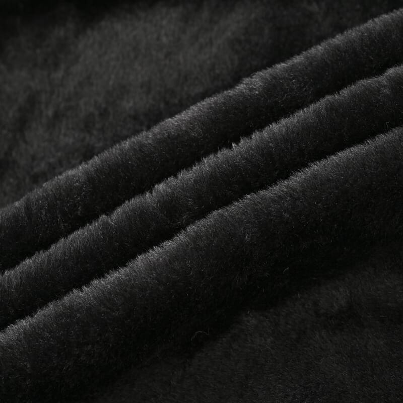 Tamsy Black Faux Fur Poncho