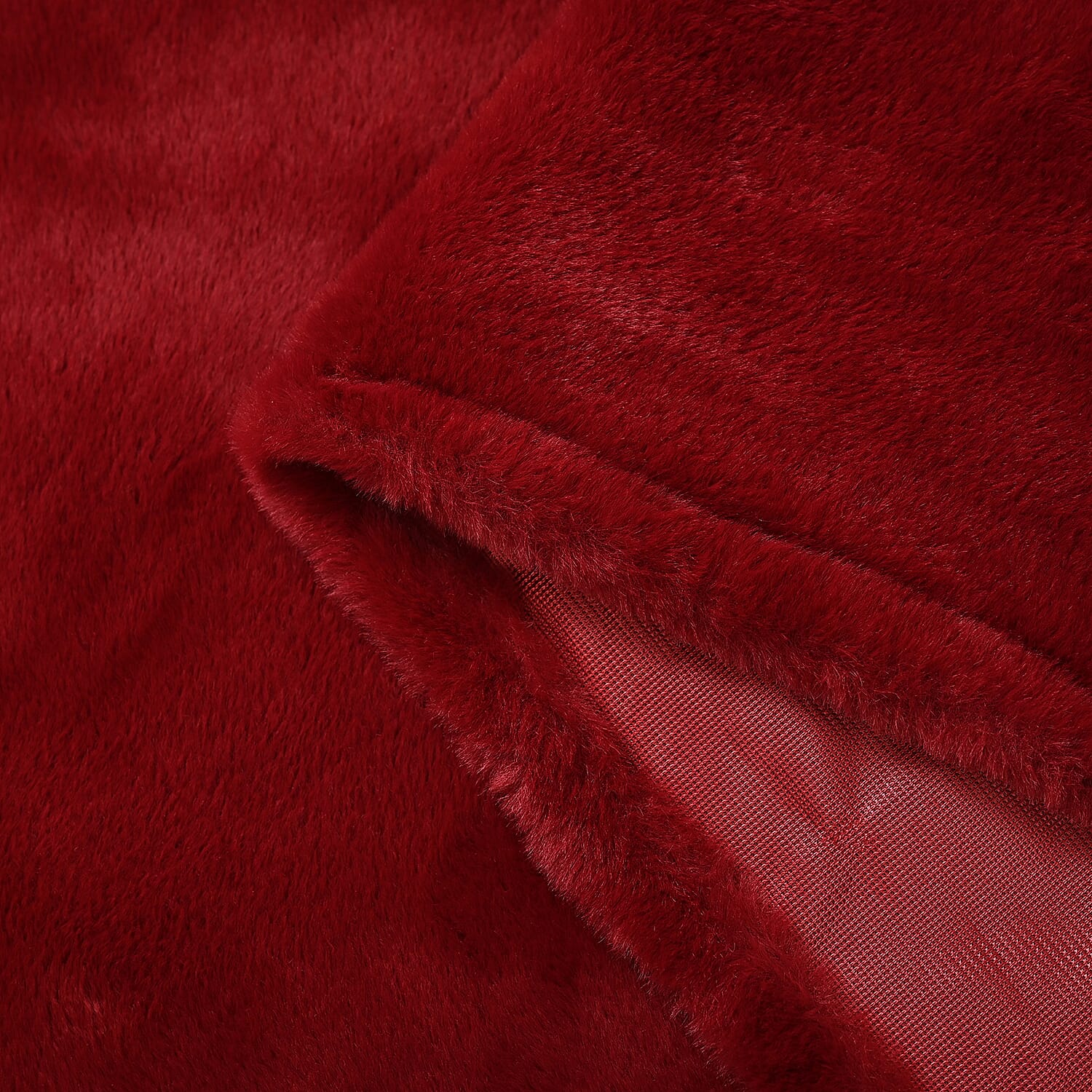 Tamsy Red Faux Fur Poncho