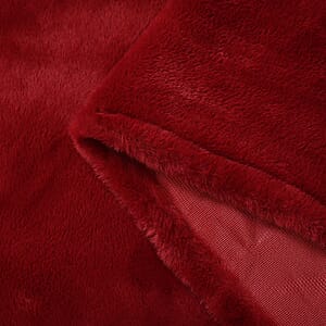 Tamsy Red Faux Fur Poncho