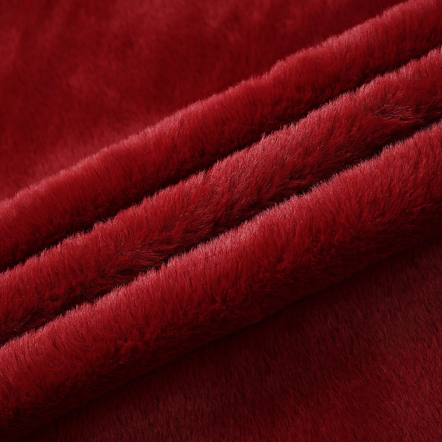 Tamsy Red Faux Fur Poncho