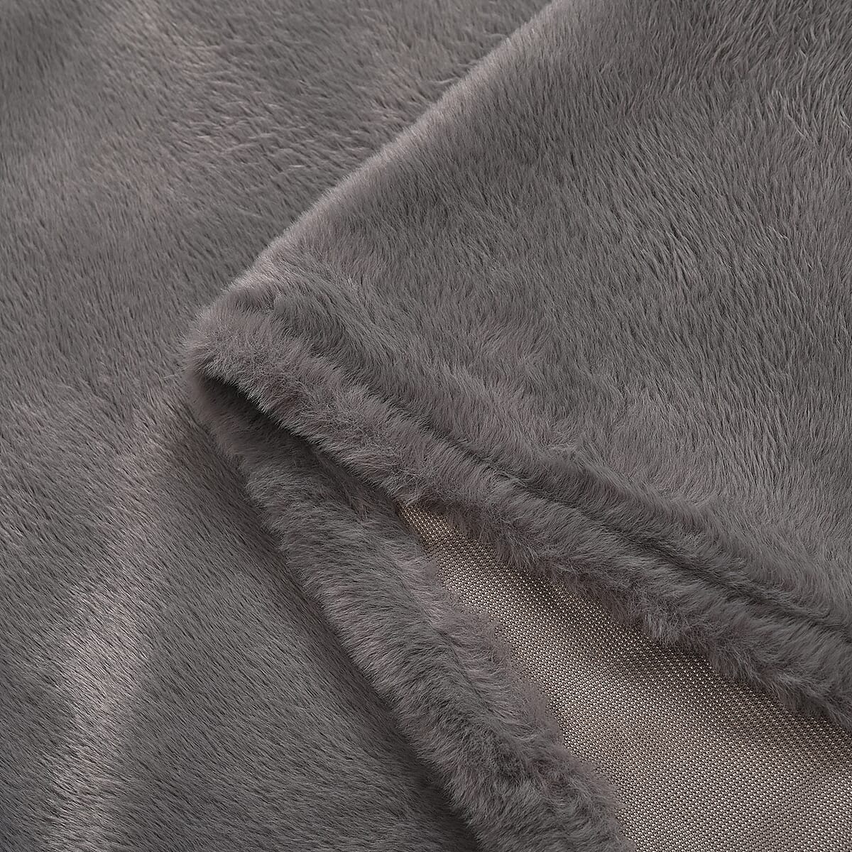 Tamsy Gray Faux Fur Poncho image number 3