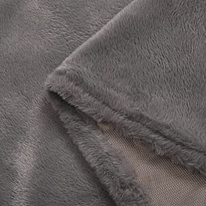 Tamsy Gray Faux Fur Poncho