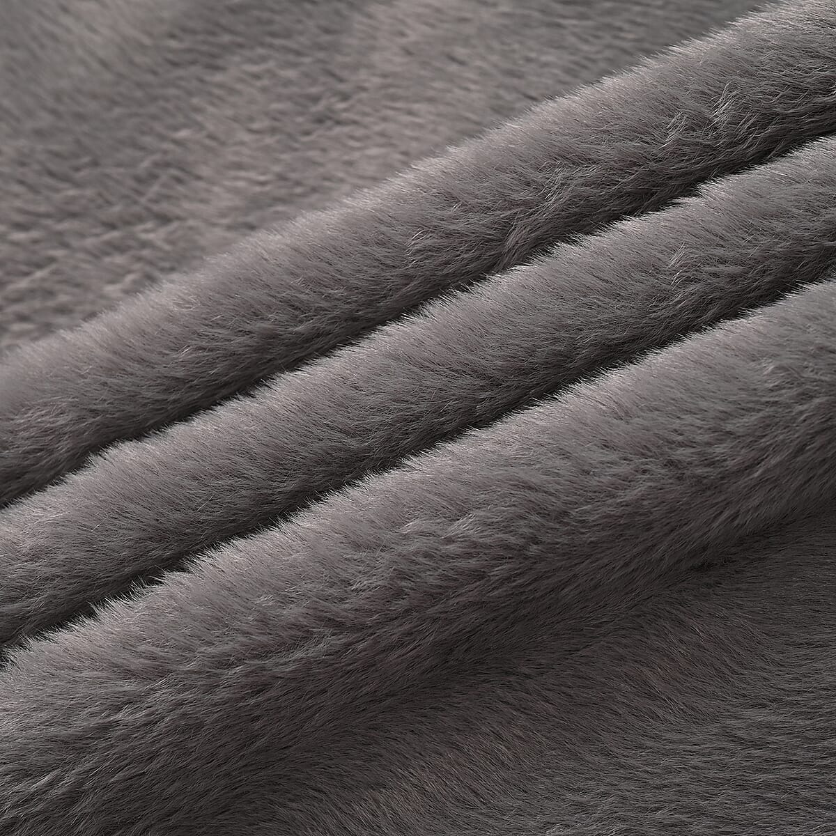 Tamsy Gray Faux Fur Poncho image number 4