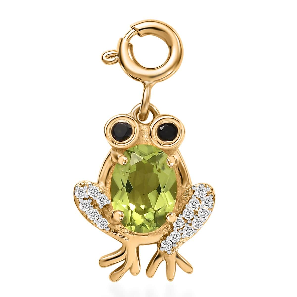 Peridot and Multi Gemstone 1.60 ctw Charm in 18K Vermeil Yellow Gold Over Sterling Silver image number 0