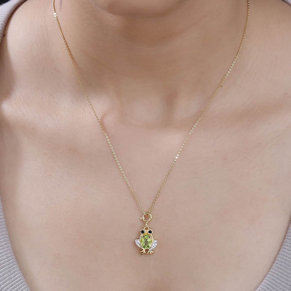 Peridot and Multi Gemstone 1.60 ctw Charm in 18K Vermeil Yellow Gold Over Sterling Silver image number 2