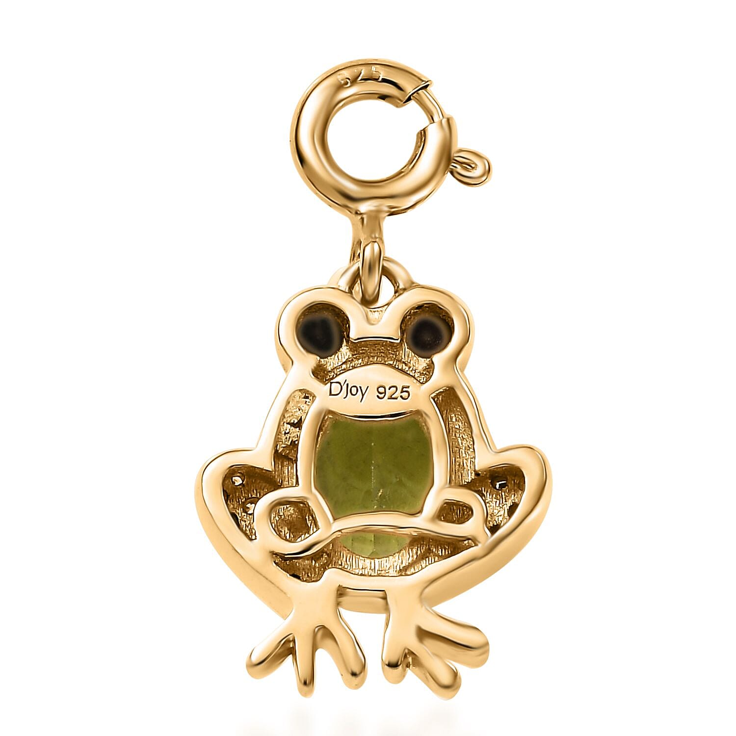Peridot and Multi Gemstone 1.60 ctw Charm in 18K Vermeil Yellow Gold Over Sterling Silver