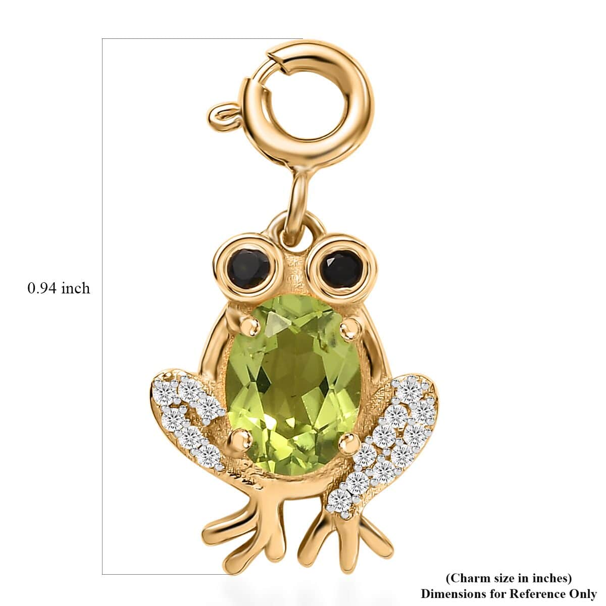 Peridot and Multi Gemstone 1.60 ctw Charm in 18K Vermeil Yellow Gold Over Sterling Silver image number 5