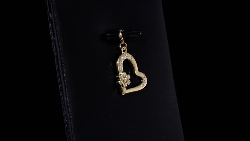 Moissanite 0.15 ctw Heart Charm in 18K Vermeil Yellow Gold Over Sterling Silver