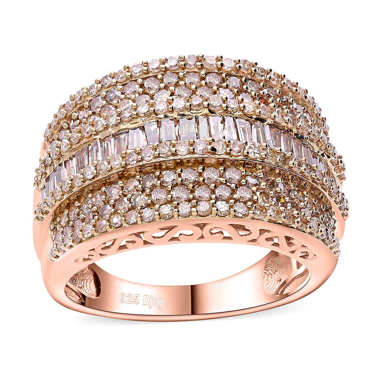 Natural Champagne Diamond Ring in Vermeil Rose Gold Over Sterling Silver (Size 7.0) 2.00 ctw image number 0
