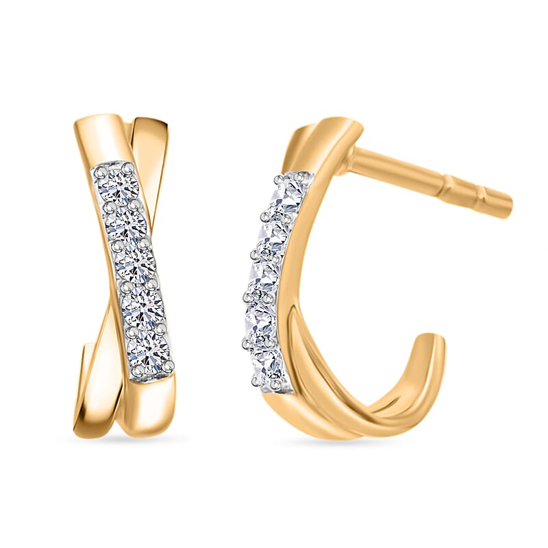 10K Yellow Gold Luxuriant Lab Grown Diamond SI Earrings 0.10 ctw
