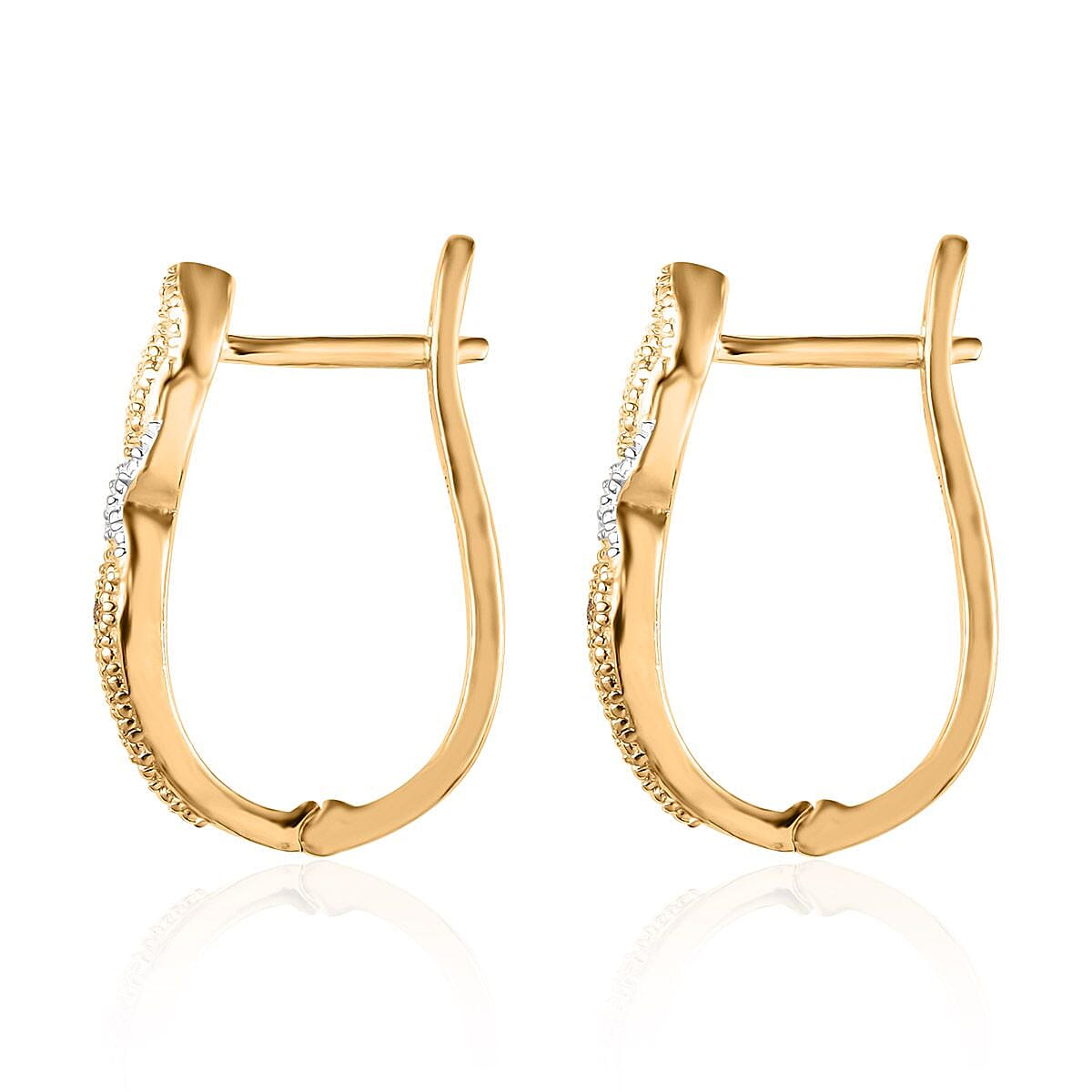 Karis Diamond Accent Hoop Earrings in 18K Yellow Gold Plated